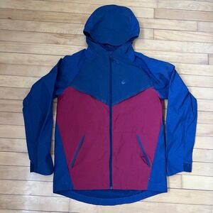 Nike Tech Fleece Windrunner Hooded Jacket Blue Maroon Men Medium Full Zip